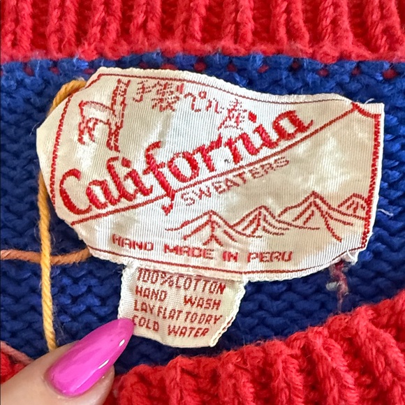 Vintage California Sweaters Kentucky Derby Sweater Peru - Picture 9 of 9